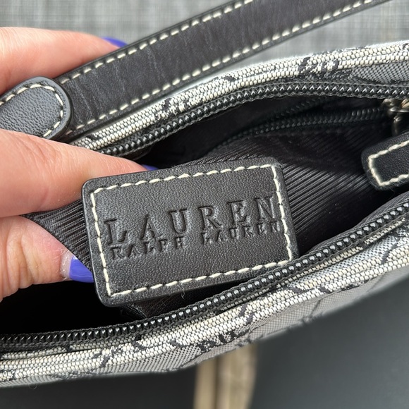 Vintage Y2K Lauren Ralph Lauren Monogram Cotton Canvas Mini Shoulder Bag - Picture 8 of 10